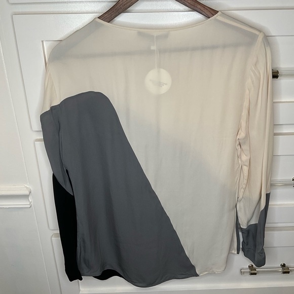 Halston Heritage abstract print silk blouse - Picture 3 of 7